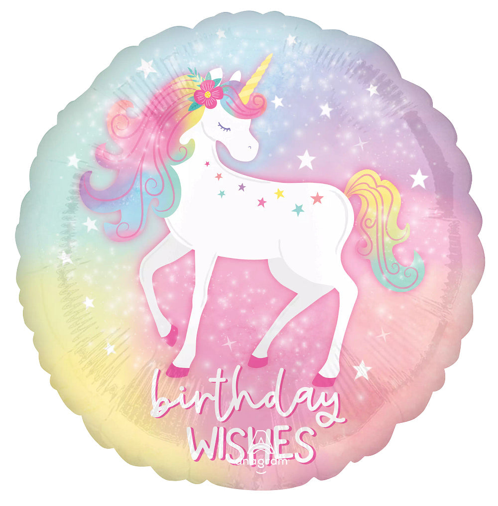 18" Enchanted Unicorn Birthday Foil Balloon