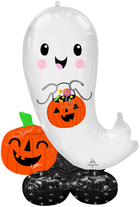 53" Airloonz Consumer Inflatable Halloween Ghost Foil Balloon