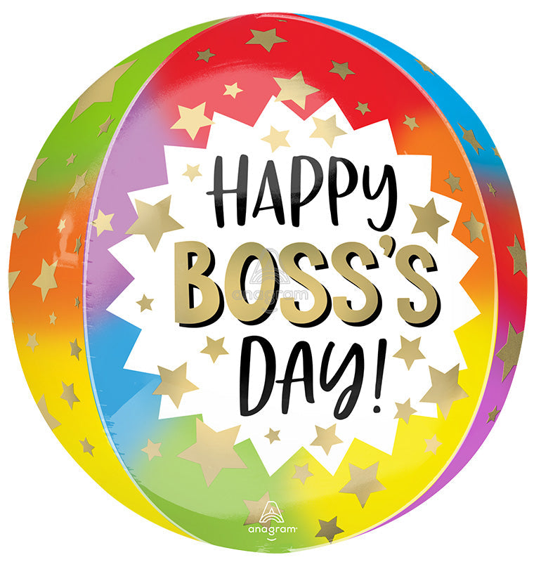 16" Orbz Colorful Boss's Day Foil Balloon