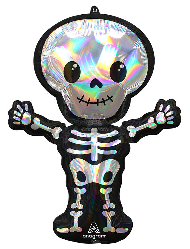 34" Holographic SuperShape Iridescent Skeleton Foil Balloon