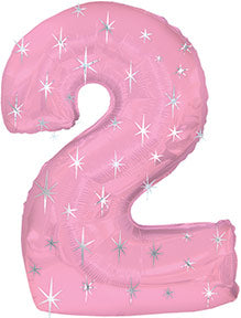 38" Pink Sparkle Two Number Balloon