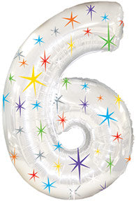38" Multi-Colored Sparkles Six Balloon