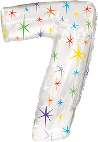 38" Multi-Colored Sparkles Seven Balloon