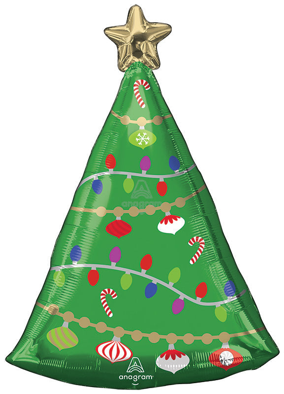 24" Festive Christmas Tree Foil Balloon