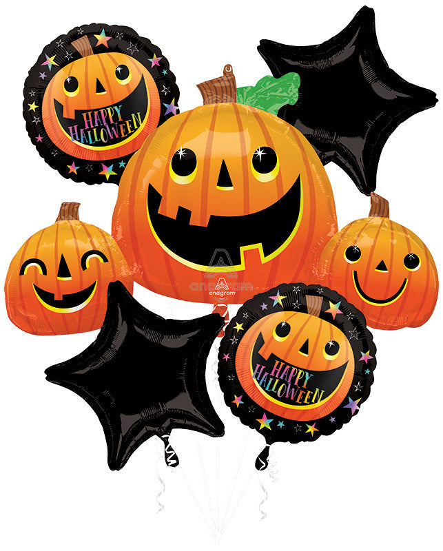 Uninflated Bouquet Smiley Halloween Pumpkins Foil Balloon Made By Anagram Amscan Leader in Foil Balloons CD