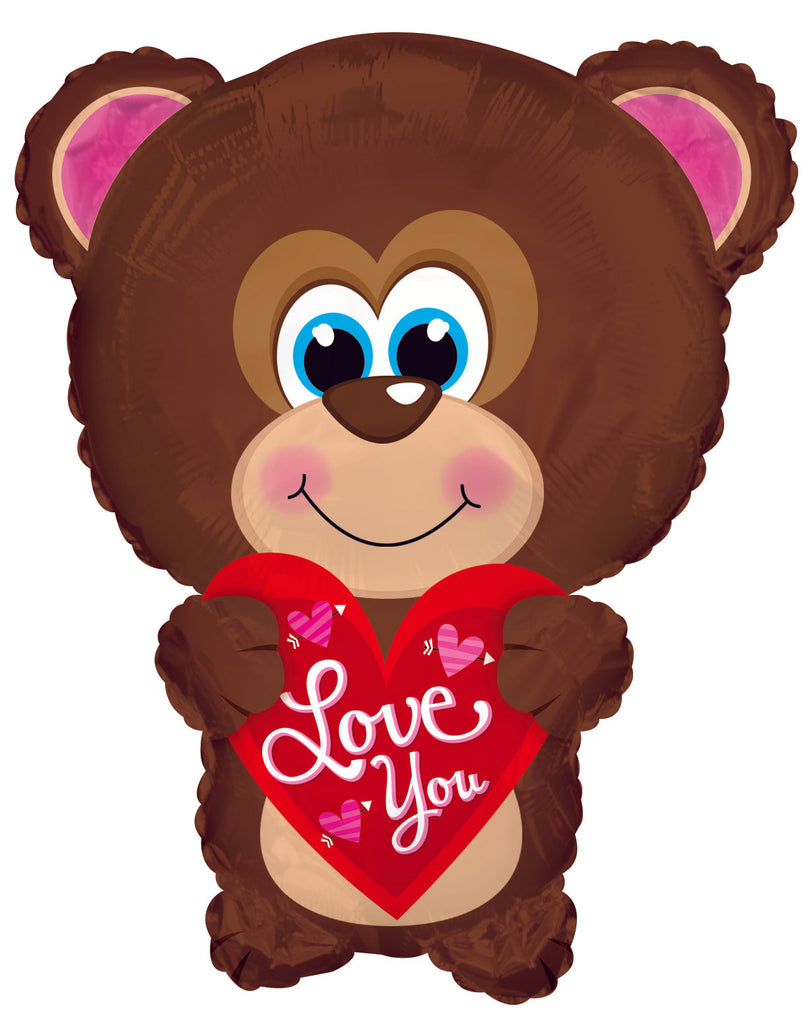 22" Love You Blue Eyes Bear Shape Balloon