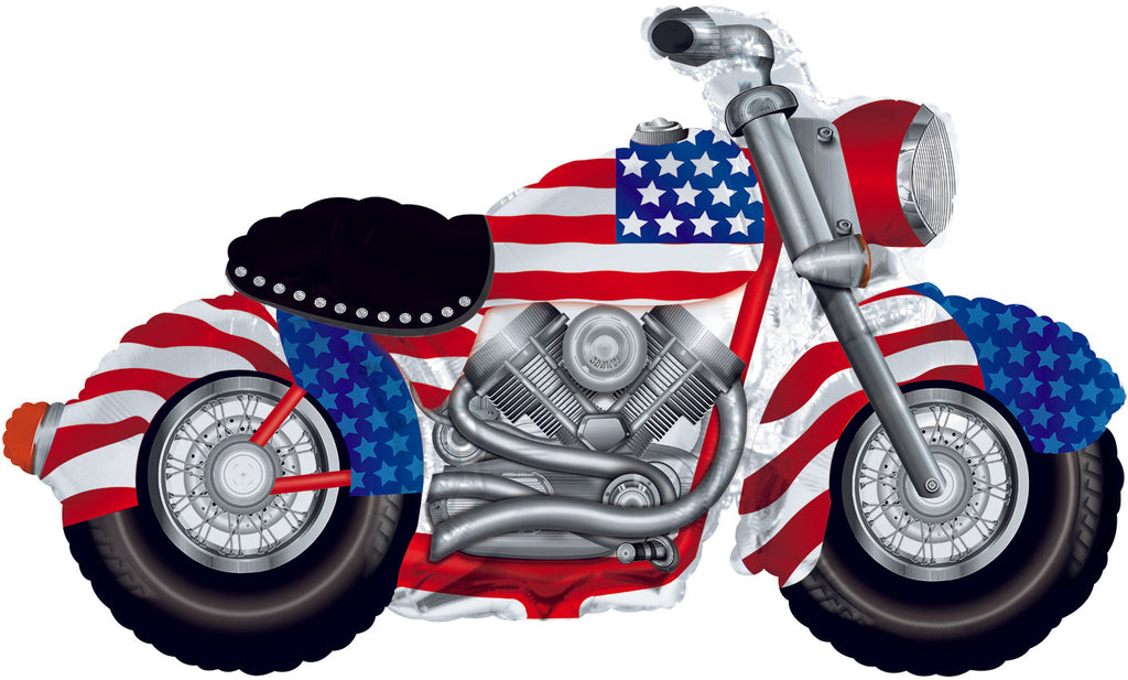 47" X 27" Patriotic Motorcycle Shape Balloon