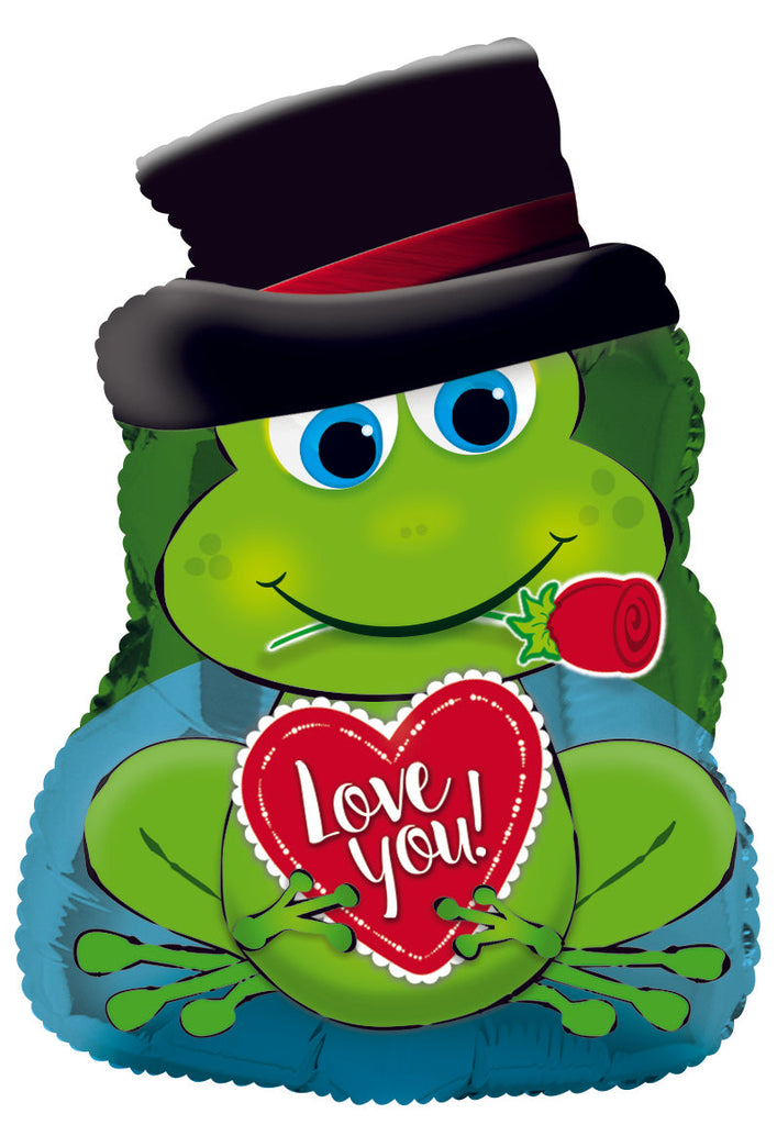 22" I Love You Rose In Mouth Frog Foil Balloon