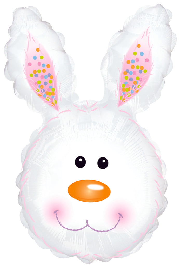 31" Bunny Head White Foil Balloon