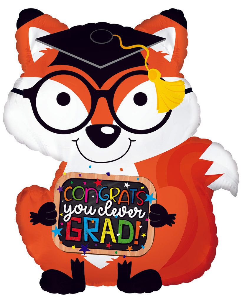 22" Congrats Grad Fox Foil Balloon
