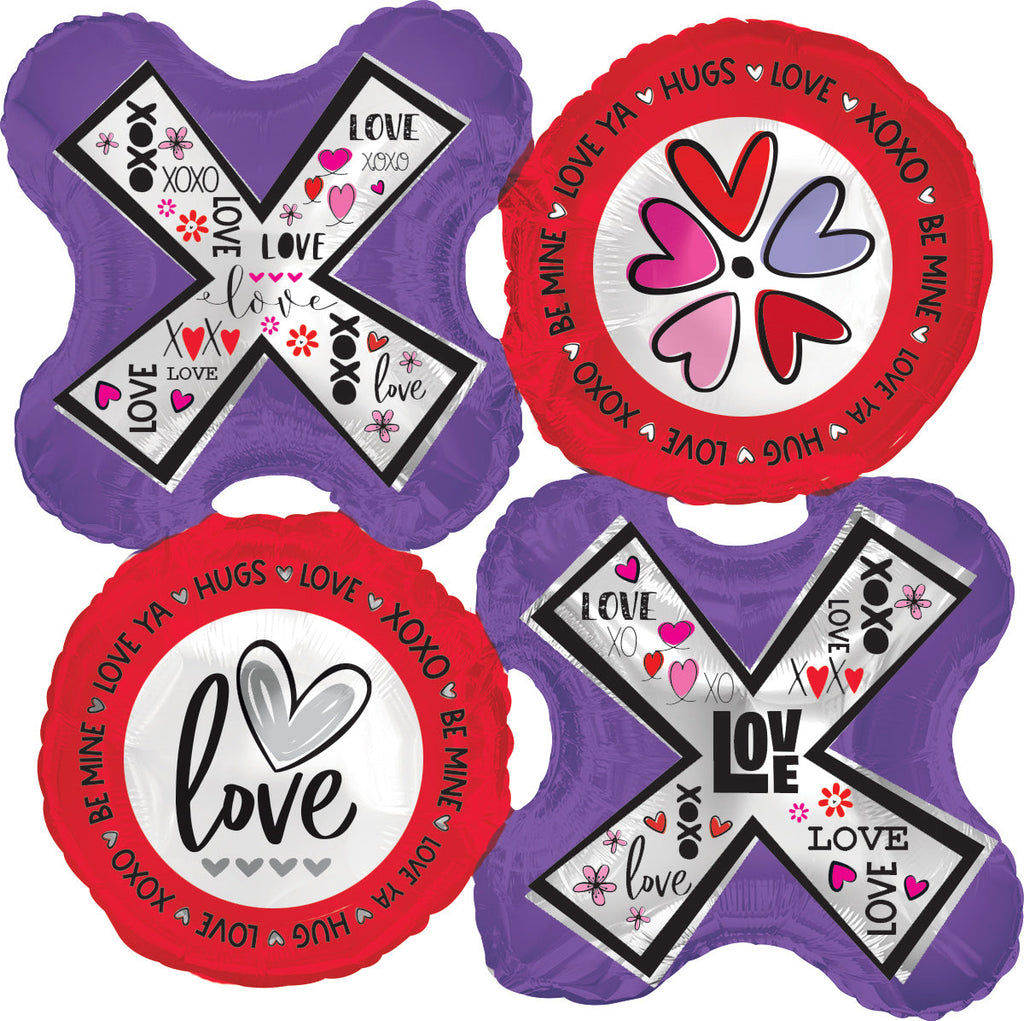 Uninflated 30" Love Talk XOXO Foil Balloon Brand Name CTI Industries Corporation of Lake Barrington IL