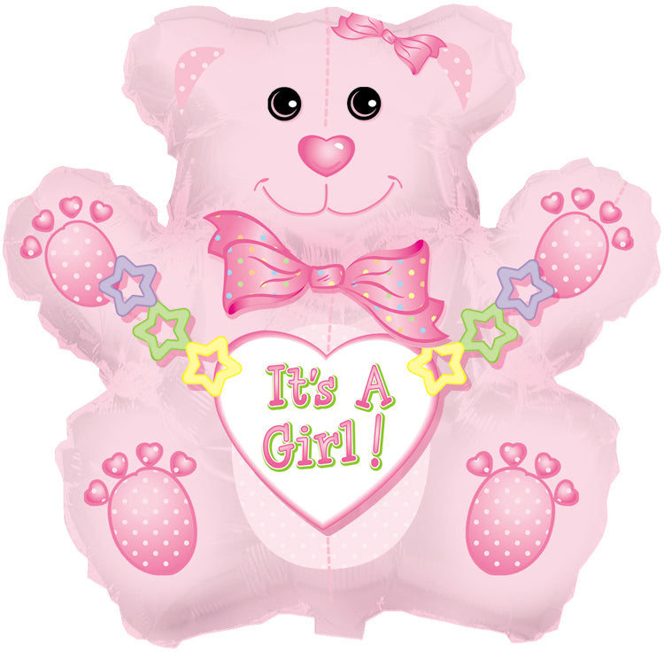 32" Jumbo It's a Girl Bear Balloon