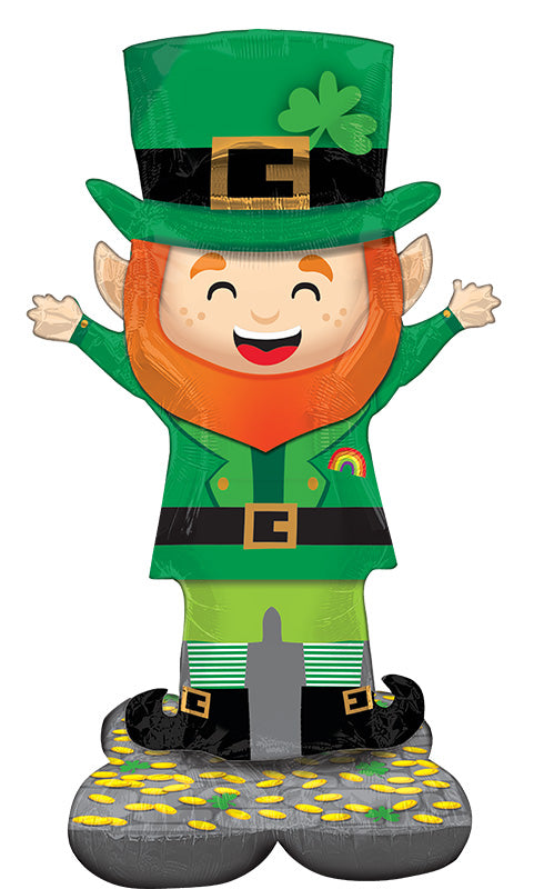 53" Airloonz Consumer Inflatable Lucky Leprechaun Foil Balloon
