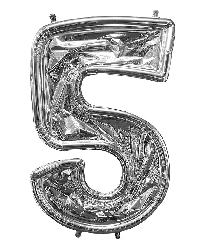 50" Balloon Formz BalloonFormz Number 5 Silver Foil Balloon