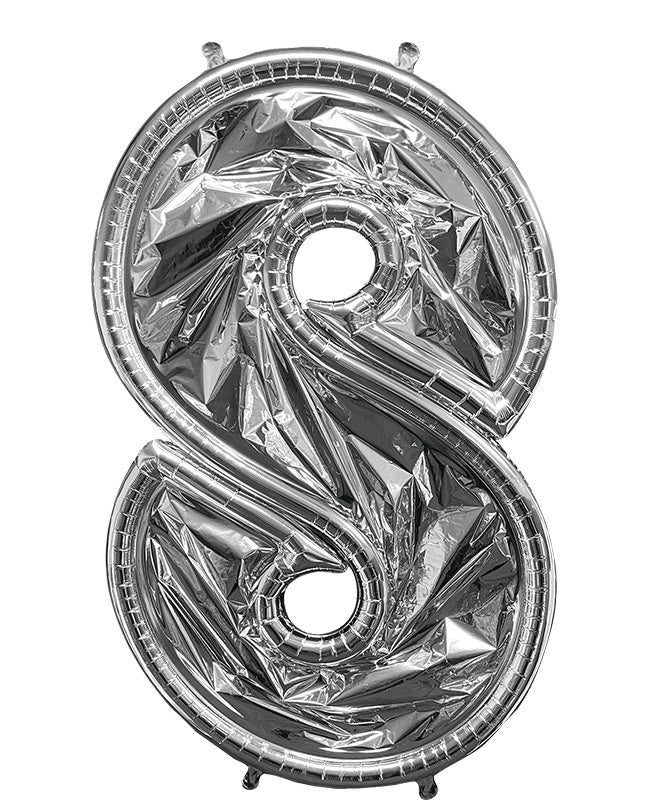 50" Balloon Formz BalloonFormz Number 8 Silver Foil Balloon