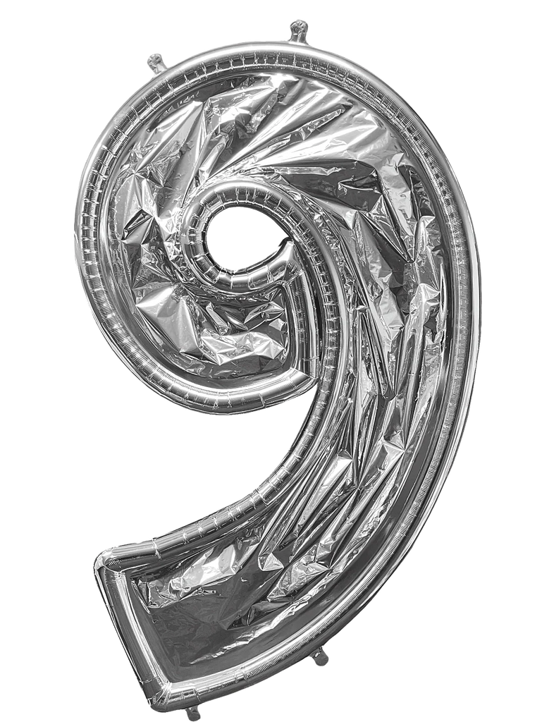 50" Balloon Formz BalloonFormz Number 9 Silver Foil Balloon
