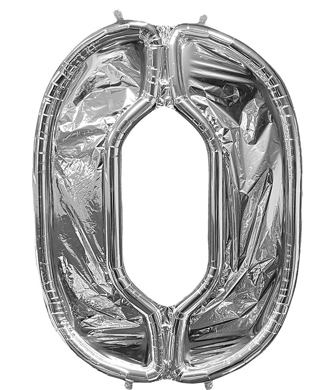 50" Balloon Formz BalloonFormz Number 0 Silver Foil Balloon