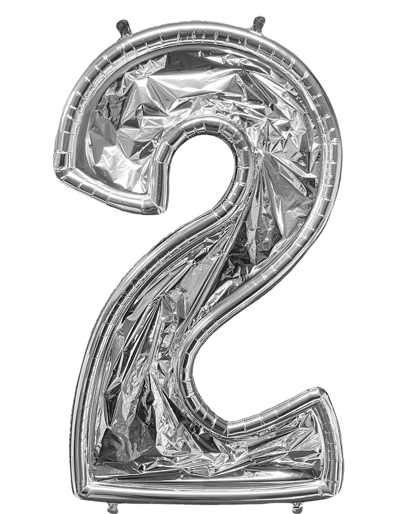 50" Balloon Formz BalloonFormz Number 2 Silver Foil Balloon