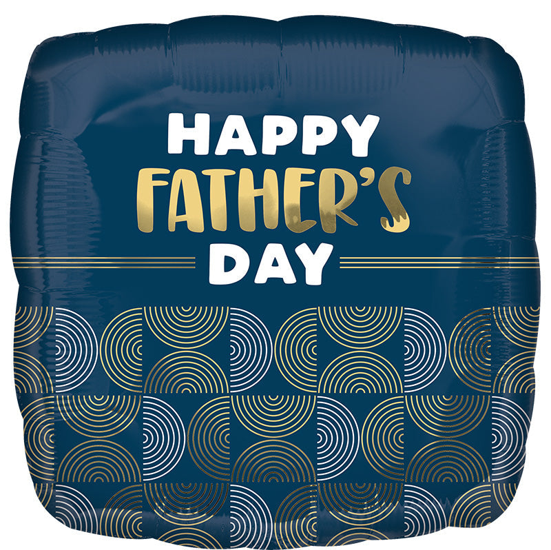 18" Happy Father's Day Ribbed Lines Foil Balloon