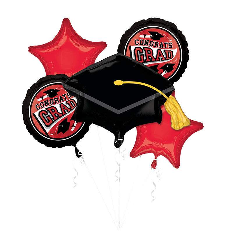 Flat Not Inflated Bouquet School Colors Be True to Your School Grad - Red Foil Balloon Manufactured By Anagram Amscan Leader in Foil Balloons/MD