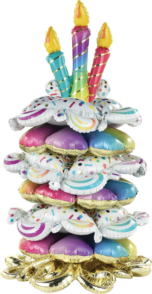 Not Inflated 46" Birthday Cake Stacker Foil Balloon Manufactured By Anagram Amscan Leader in Foil Balloons/MD