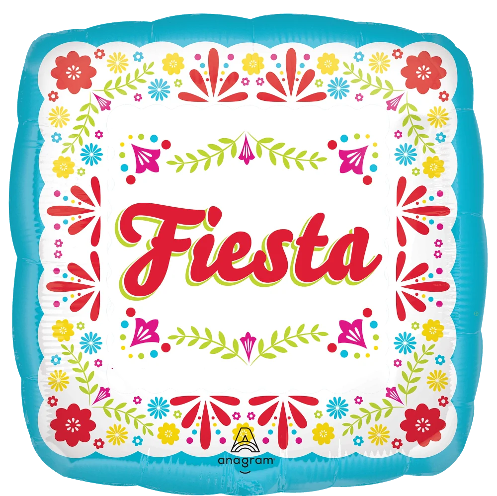 Flat Not Inflated 18" Viva La Party Foil Fiesta (Spanish) Balloon Manufactured By Anagram Amscan Leader in Foil Balloons/MD