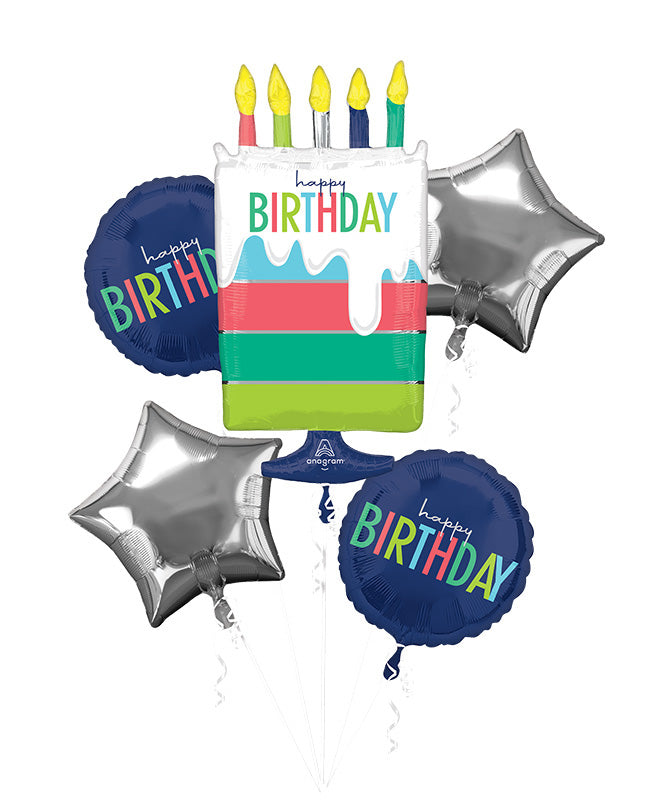 Flat Not Inflated Bouquet Modern Birthday Foil Balloon Brand Name Anagram Amscan Leader in Foil Balloons/MD