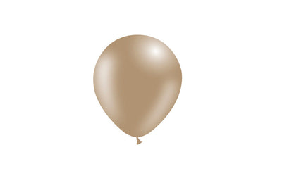 A single Balloonia 5'' Latex Balloon in Standard Caramel Toffee floats against a plain white background.