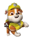 The 32" Jumbo Paw Patrol - Rubble Foil Balloon by Anagram/MD features Rubble, the cheerful English Bulldog from Paw Patrol, sporting his signature yellow construction hat and vest.