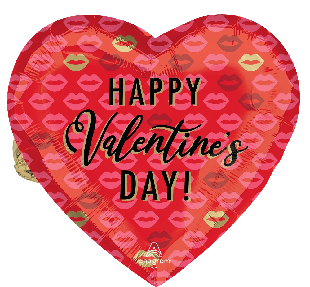 46399 Valentine Kissy Lips Back foil balloons anagram 