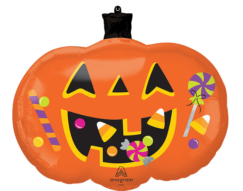 Uninflated Foil Balloons Made By Anagram Balloons with Product Code 47133 Trick or Treat Pumpkin Front