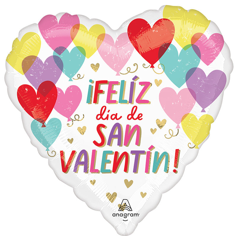 Uninflated 18 Inches Hearts on Hearts Spanish Valentine Foil Balloon Manufacturered By Anagram/MD