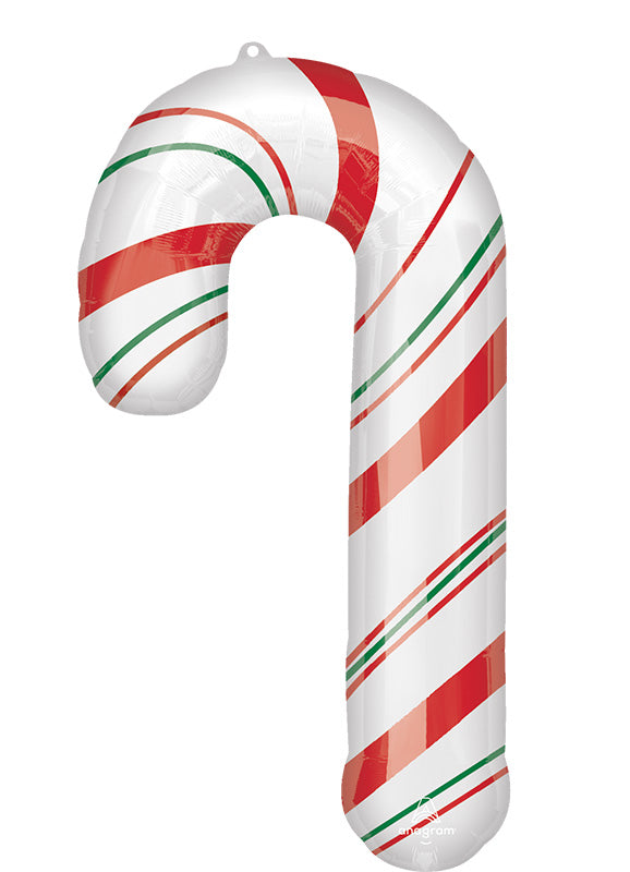 Uninflated Foil Balloons Made By Anagram Balloons with Product Code 47267 Merry Christmints Candy Cane Front