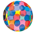 A 16" Orbz Clear Bubbly Thank You foil balloon with overlapping colorful circles in a vibrant, geometric pattern. The Anagram/MD brand is printed near the bottom.