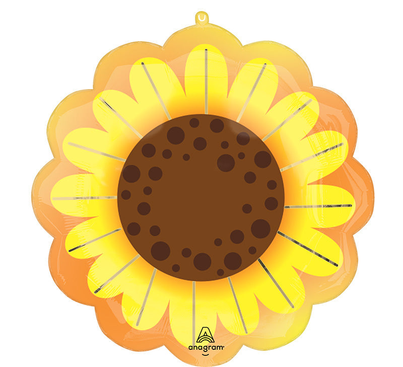 21 Inch Sunflower Glow SuperShape Made by Anagram Uninflated Foil/Mylar Balloon Manufactured by Anagram Balloons International.