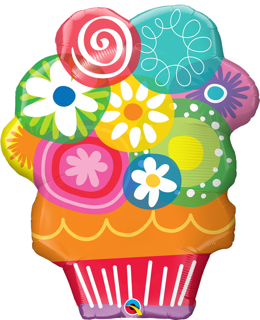 34" Floral Flowers Circles Bouquet Balloon