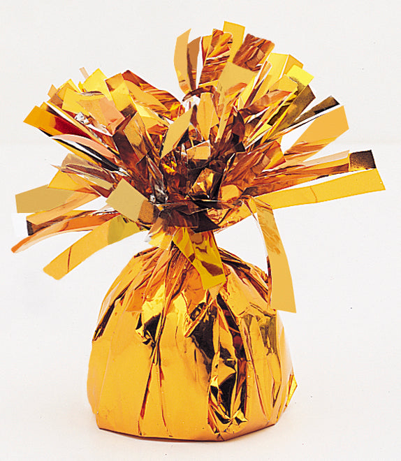 6OZ Orange Foil Wrapped Balloon Weight