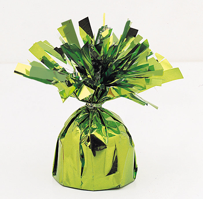 6OZ Lime Green Foil Wrapped Balloon Weight