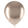 A fully inflated 5'' Balloonia Latex Balloons Professional Line Brilliant Beige balloon from Balloonia floats against a plain white background.
