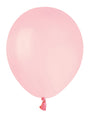 A single inflated 5″ Gemar Latex Balloon in Standard Marshmallow Powder Pink floats serenely against a plain white background.