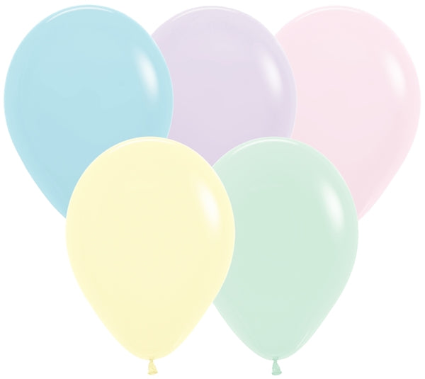 5" Betallatex Pastel Matte Mixed Latex Balloons (100 Per Bag)