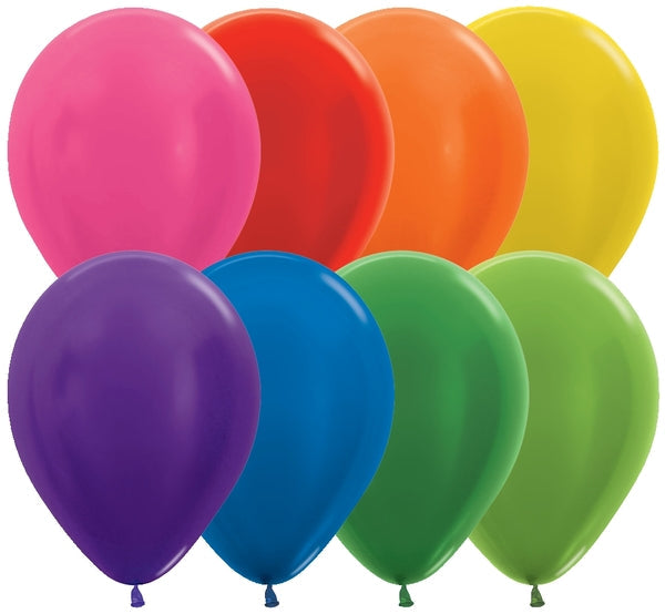 11" Latex Balloons (100 Per Bag) Metallic Assortment Betallatex