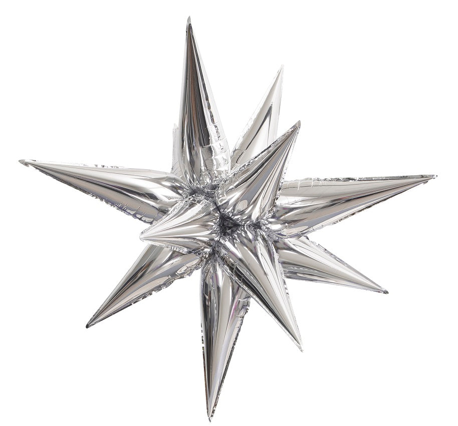 27.5" Star-Burst Balloon Silver Airfill Only