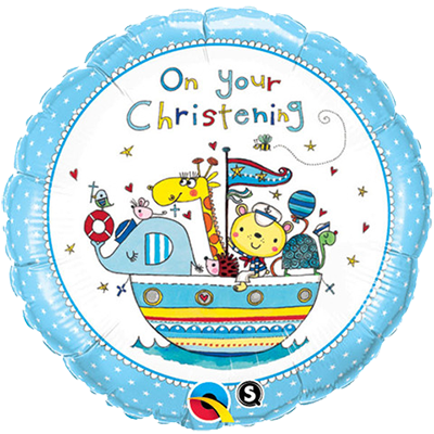 18" Rachel Ellen –Christening Blue Licensed Balloon