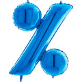 40" Symbol Percentage Blue Foil Balloon