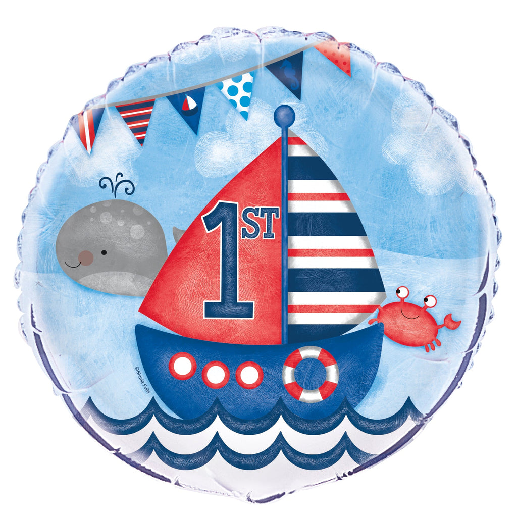 18" Foil Balloon Bulk - Nautical 1st Birthday 1st Birthday