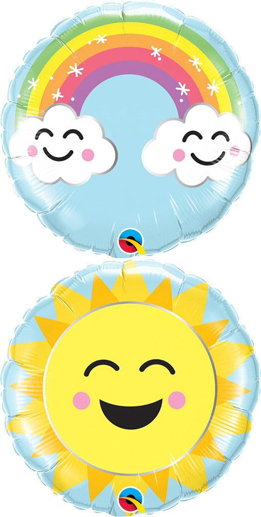 9" Airfill Only Sunshine Rainbow Foil Balloon