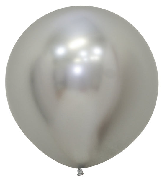 24 Inches Latex Balloons (3 Per Bag) Reflex Silver Sempertex Uninflated