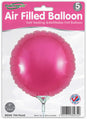 Oaktree 9" Pink Round Foil Balloons, airfill only with self-sealing valve, come in a pack of 5. Each balloon is refillable and ideal for events, featuring durable Oaktree quality.