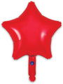 The Oaktree 9" red star-shaped foil balloon features a self-sealing valve and is sold in packs of 5. Airfill only, it has a short, rounded tail and is perfect for festive decorations.